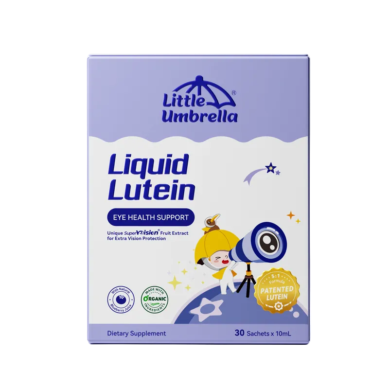 Little Umbrella Liquid Lutein — back view of packaging with label details