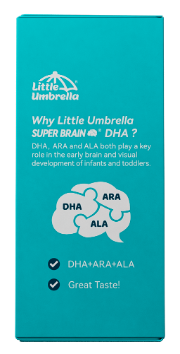 Little Umbrella Algae DHA — left side view of packaging