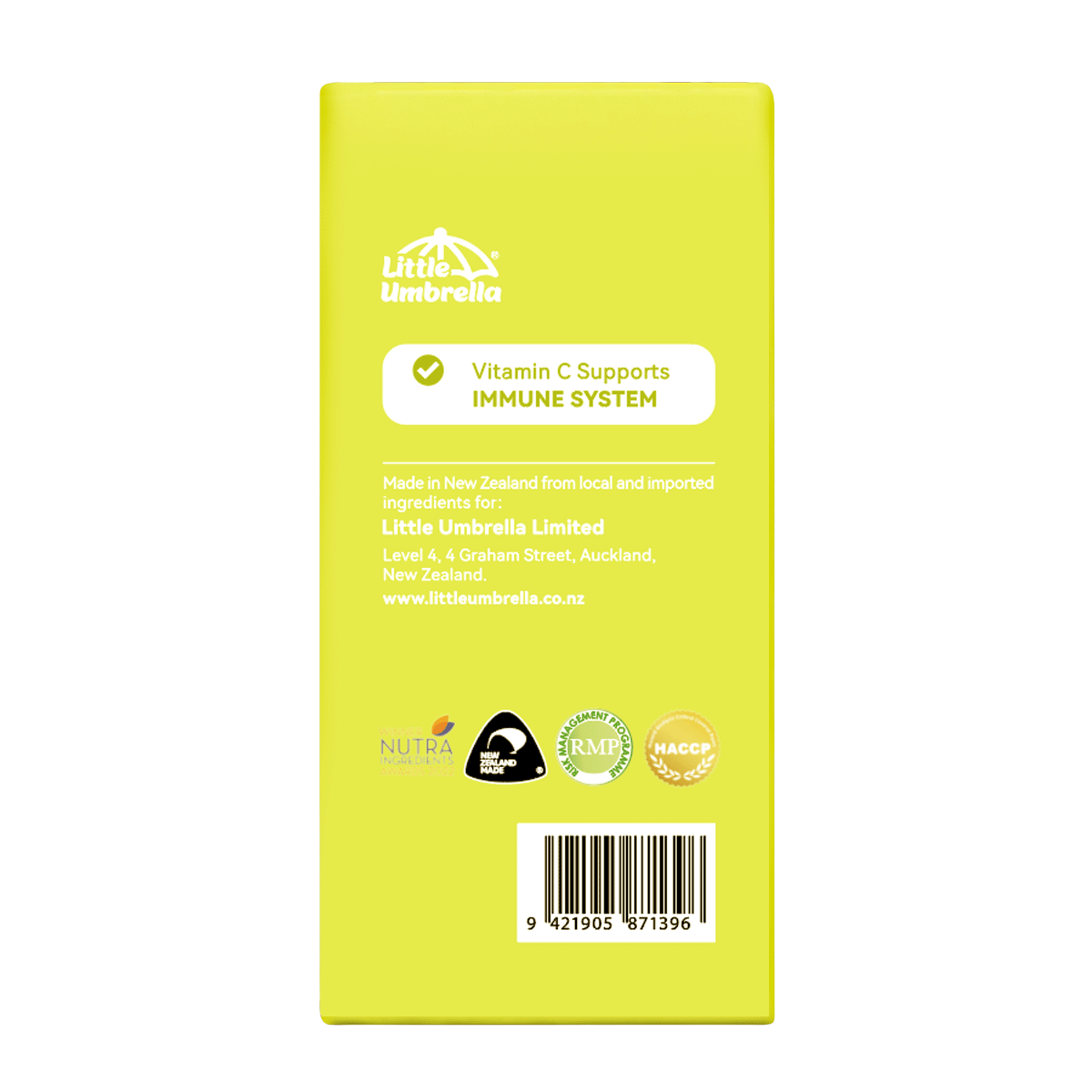 Little Umbrella Liquid Vitamin C — right side view of packaging