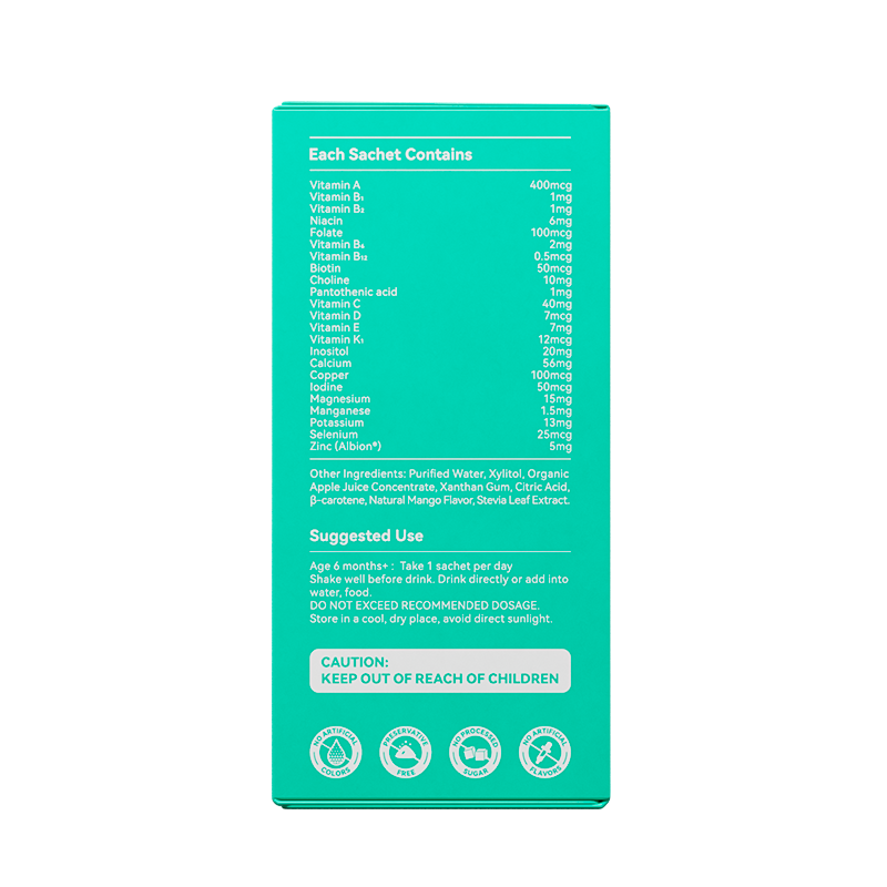 Little Umbrella Liquid MultiVitamin Mineral — right side view of packaging