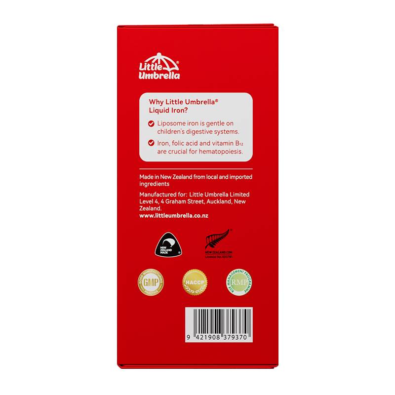 Little Umbrella Liquid Iron — left side view of packaging