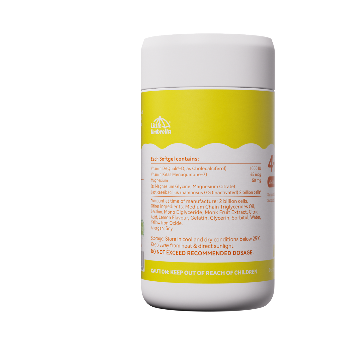 Little Umbrella 4-in-1 Vitamin D3 — left side view of packaging